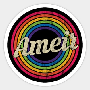 Ameir - Retro Rainbow Faded-Style Sticker